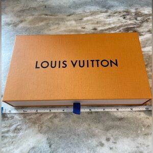 Louis Vuitton Drawer Gift Box 10X5.5x2 With Blue Ribbon